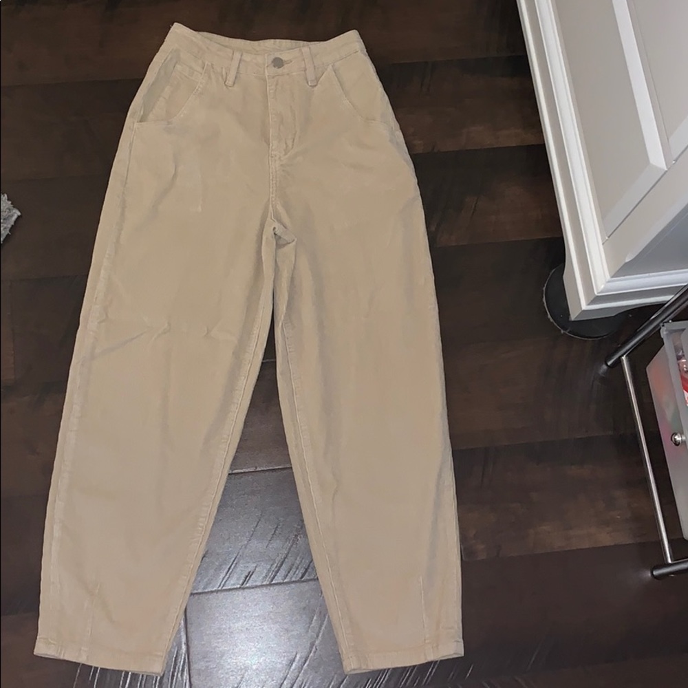 Shein Beige velvet high waisted jeans